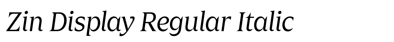 Zin Display Regular Italic